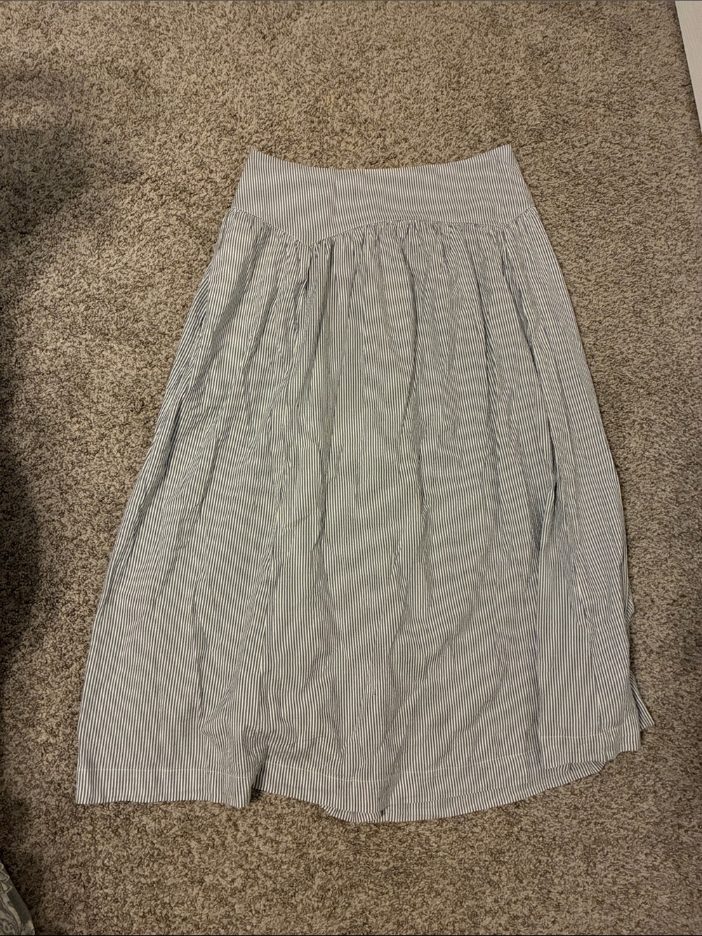 aerie Blue and White Striped Maxi Skirt